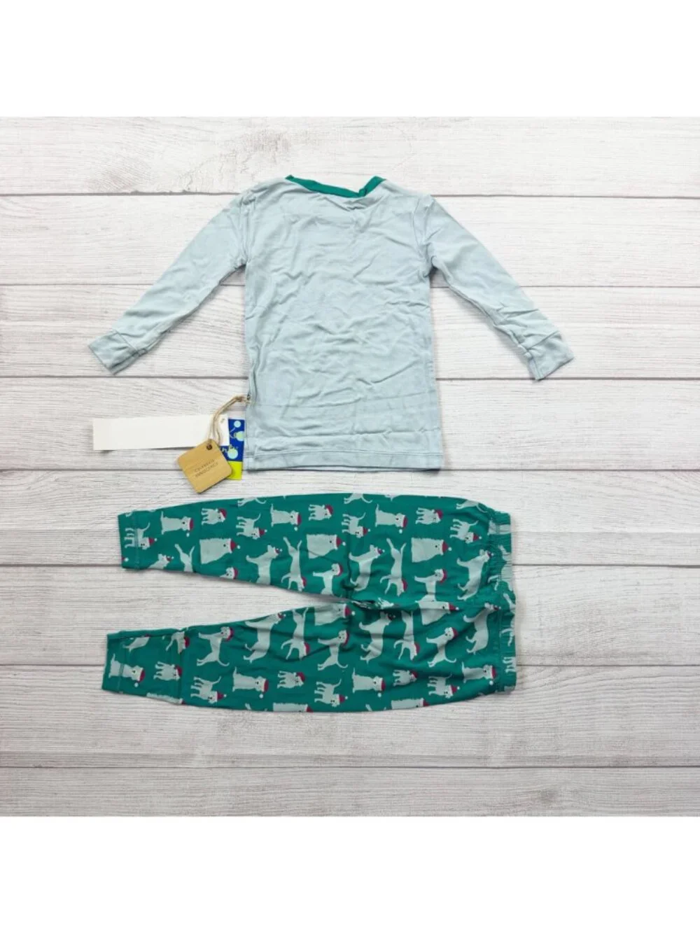 Kickee Pants Toddler Christmas Pajamas Long Sleeve Dog Sleigh Print NWT 3T